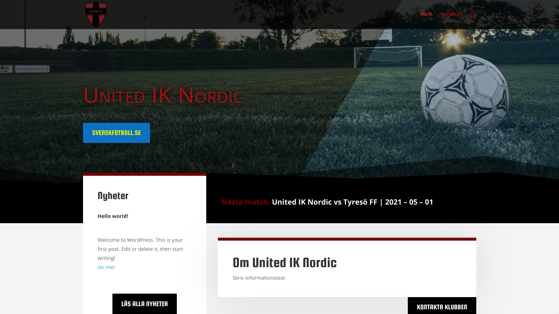United IK Nordic hemsida