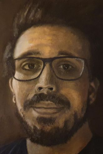 Self portrait in oil
